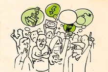 Menschen in einer Debatte