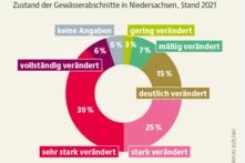 Infografik: Zustand des Gewässerabschnitte in Niedersachsen, 2021