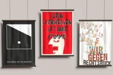Drei Plakatmotive zum Thema "WIR GEGEN RECHTSRUCK"