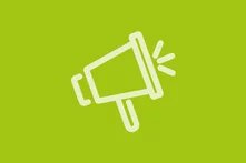 Ausschreibungs-Icon vor grünem Hintergrund.