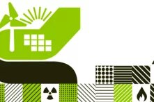 Illustration mit Symbolen zur Energiewende