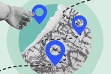 Landkarte mit Markierungen