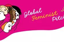 Das Cover Global Feminist Pitch zeigt Köpfe im Profil