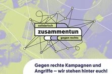 Postkarte zur Ausstellung "solidarisch zusammentun gegen rechts"