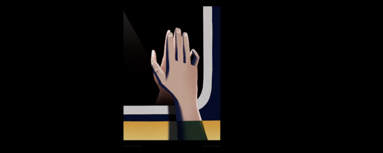 Hand an Zugfenster