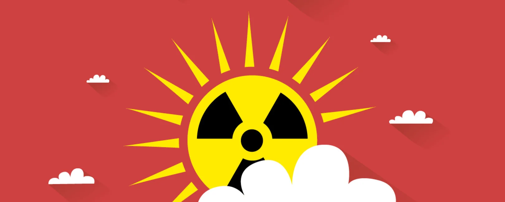 Atomkraftsymbol in einer Sonne