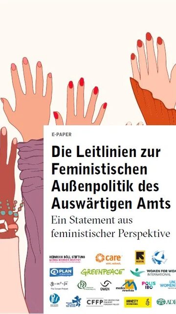 Cover des E-Papers "Die Leitlinien zur Feministische Außenpolitik des Auswärtigen Amts"