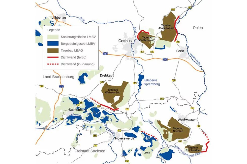 Dichtwände Revierkarte Sachsen